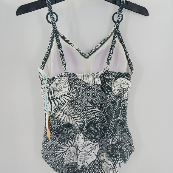 Kona Sol Swimsuit Tropical Leaf Print One Piece Bathing Suit Womens Size Small - Picture 5 of 5